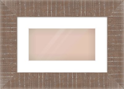 Rough Cut Effect Flat Frame for 12 × 6in artwork, with Smooth White Single Mount