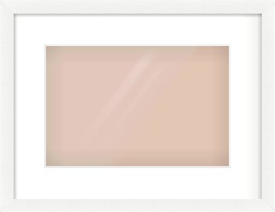 White Wood Grain Flat Frame for 12 × 8in artwork, with Smooth White Single Mount