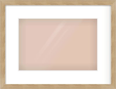 Oak Veneer Flat Frame for 12 × 8in artwork, with Smooth White Single Mount