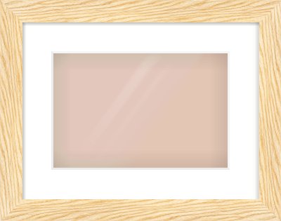 Natural Wood Reverse Frame for 12 × 8in artwork, with Smooth White Single Mount