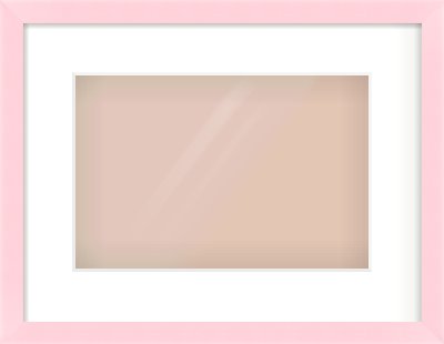 Pink Paint Flat Frame for 12 × 8in artwork, with Smooth White Single Mount
