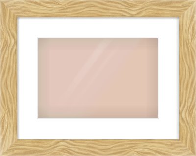 Natural Wood Flat Frame for 12 × 8in artwork, with Smooth White Single Mount