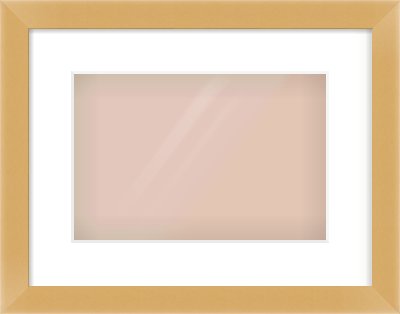Matte Gold Flat Frame for 12 × 8in artwork, with Smooth White Single Mount