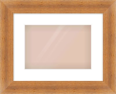 Antique Pine Flat Frame for 12 × 8in artwork, with Smooth White Single Mount