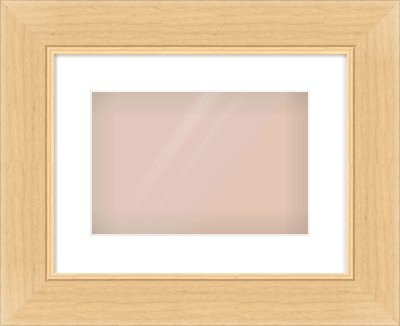 Natural Wood Flat Frame for 12 × 8in artwork, with Smooth White Single Mount