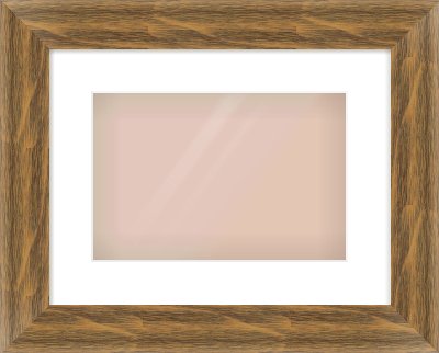 Characteristic Brown Flat Frame for 12 × 8in artwork, with Smooth White Single Mount