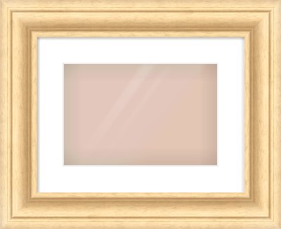 Natural Wood Scoop Frame for 12 × 8in artwork, with Smooth White Single Mount