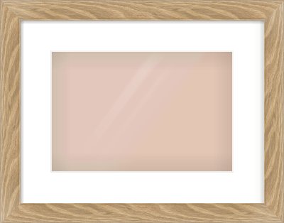 Oak Veneer Flat Frame for 12 × 8in artwork, with Smooth White Single Mount