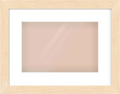 Natural wood Flat Frame for 12 × 8in artwork, with Smooth White Single Mount