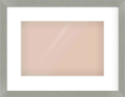 Pale Grey Flat Frame for 12 × 8in artwork, with Smooth White Single Mount