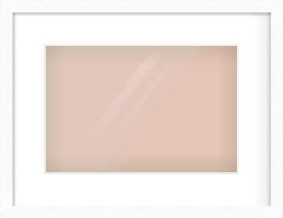 White Flat Frame for 12 × 8in artwork, with Smooth White Single Mount