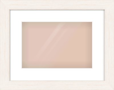 Ivory Driftwood Flat Frame for 12 × 8in artwork, with Smooth White Single Mount