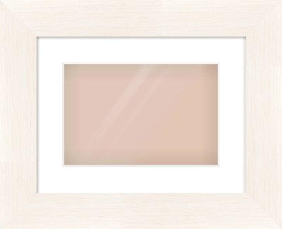 Ivory Driftwood Flat Frame for 12 × 8in artwork, with Smooth White Single Mount