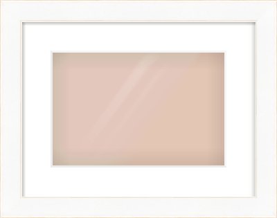 White Flat With Bevel Frame for 12 × 8in artwork, with Smooth White Single Mount