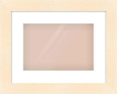 Natural Wood Flat Frame for 12 × 8in artwork, with Smooth White Single Mount