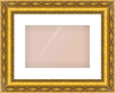 Gold Spoon Frame for 12 × 8in artwork, with Smooth White Single Mount