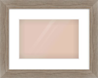 Grey Wood Flat Frame for 12 × 8in artwork, with Smooth White Single Mount