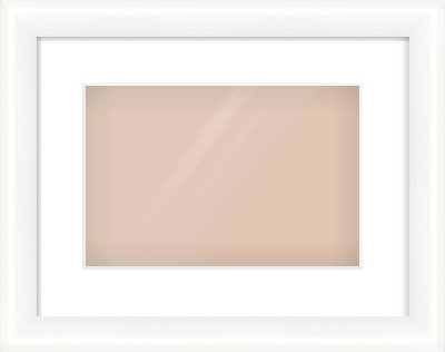 Gloss White Cushion Frame for 12 × 8in artwork, with Smooth White Single Mount