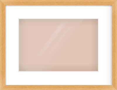 Oak Veneer Flat Frame for 12 × 8in artwork, with Smooth White Single Mount