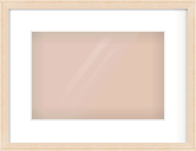 Natural Wood Flat Frame for 12 × 8in artwork, with Smooth White Single Mount
