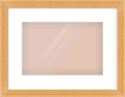 Oak Veneer Flat Frame for 12 × 8in artwork, with Smooth White Single Mount