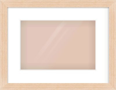 Light Oak Veneer Flat Frame for 12 × 8in artwork, with Smooth White Single Mount