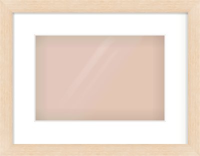 Natural Wood Flat Frame for 12 × 8in artwork, with Smooth White Single Mount
