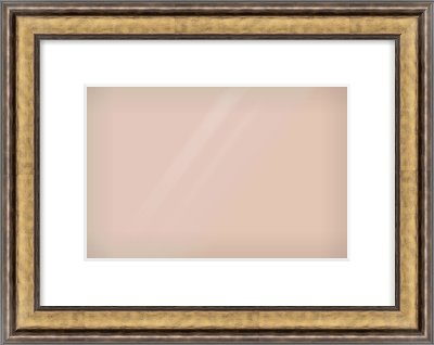 Gold Spoon Frame for 12 × 8in artwork, with Smooth White Single Mount