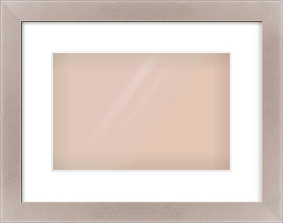 Brushed Silver & Black Sided Flat Frame for 12 × 8in artwork, with Smooth White Single Mount