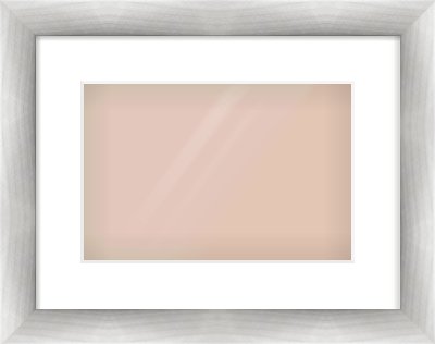 Silver Cushion Frame for 12 × 8in artwork, with Smooth White Single Mount