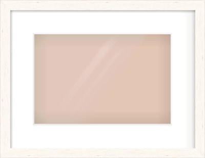 Ivory Flat Frame for 12 × 8in artwork, with Smooth White Single Mount