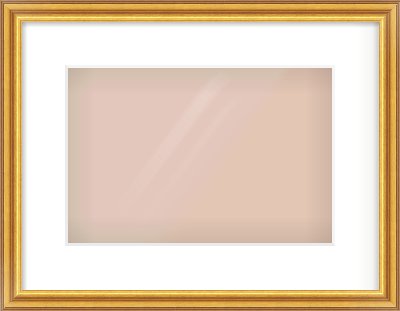 Gold Reverse Frame for 12 × 8in artwork, with Smooth White Single Mount