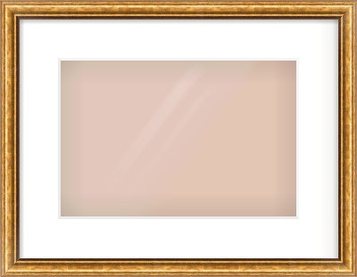 Gold Cushion Frame for 12 × 8in artwork, with Smooth White Single Mount