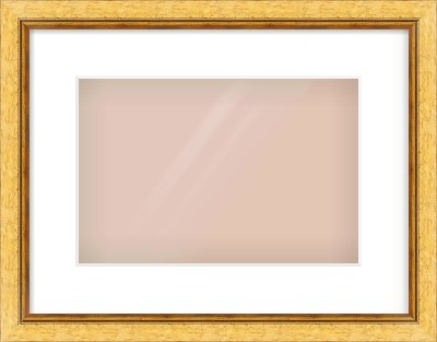 Gold Leaf Flat Frame for 12 × 8in artwork, with Smooth White Single Mount