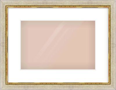 Silver Foil Flat Frame for 12 × 8in artwork, with Smooth White Single Mount