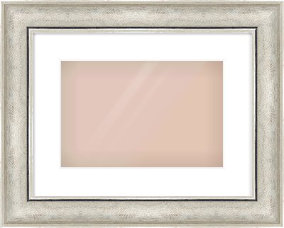 Silver Scoop Frame for 12 × 8in artwork, with Smooth White Single Mount