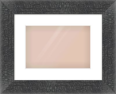 Carbon Flat Frame for 12 × 8in artwork, with Smooth White Single Mount