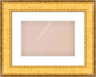 Gold Flat Frame for 12 × 8in artwork, with Smooth White Single Mount