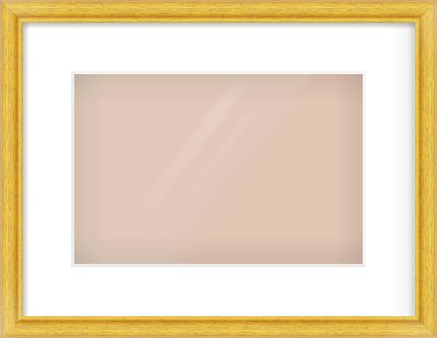 Gold Cushion Frame for 12 × 8in artwork, with Smooth White Single Mount