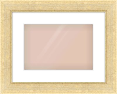 Gold Flat Frame for 12 × 8in artwork, with Smooth White Single Mount