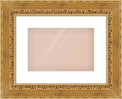 Gold Reverse Frame for 12 × 8in artwork, with Smooth White Single Mount