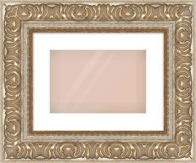 Silver / Gold Reverse Frame for 12 × 8in artwork, with Smooth White Single Mount