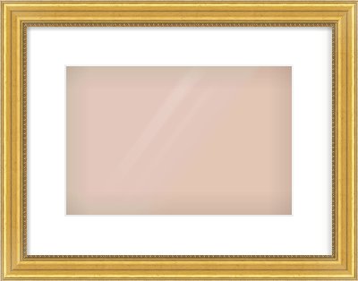 Gold Spoon Frame for 12 × 8in artwork, with Smooth White Single Mount