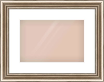 Silver Cushion Frame for 12 × 8in artwork, with Smooth White Single Mount