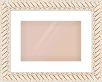 Off White & Gold Dome Frame for 12 × 8in artwork, with Smooth White Single Mount
