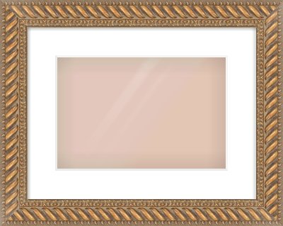 Gold Rope Frame for 12 × 8in artwork, with Smooth White Single Mount