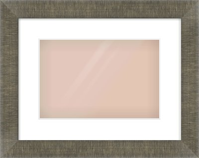 Brushed Pewter Flat Frame for 12 × 8in artwork, with Smooth White Single Mount