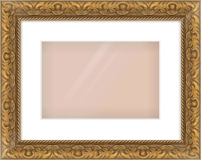 Gold Scoop Frame for 12 × 8in artwork, with Smooth White Single Mount