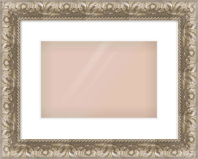 Silver Scoop Frame for 12 × 8in artwork, with Smooth White Single Mount