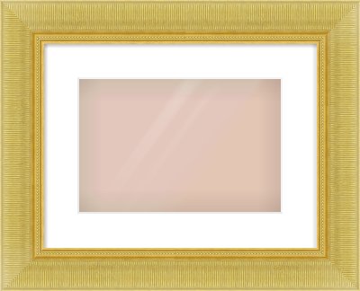 Gold Reverse Frame for 12 × 8in artwork, with Smooth White Single Mount